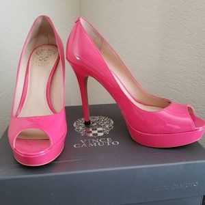 Vince Camuto Hot Pink Peep-Toe Pump